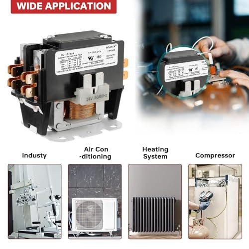 BOJACK 1 Poles FLA 30 Amp Coil 24 VAC Air Conditioner Condenser 1P 30A 24V