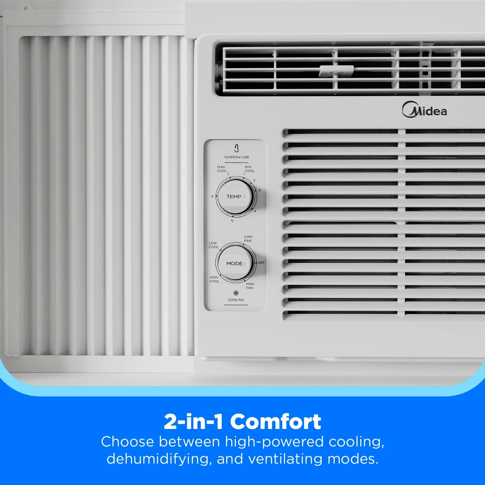 Midea 5,000 BTU Room Window Air Conditioner Mechanical Control AC White New