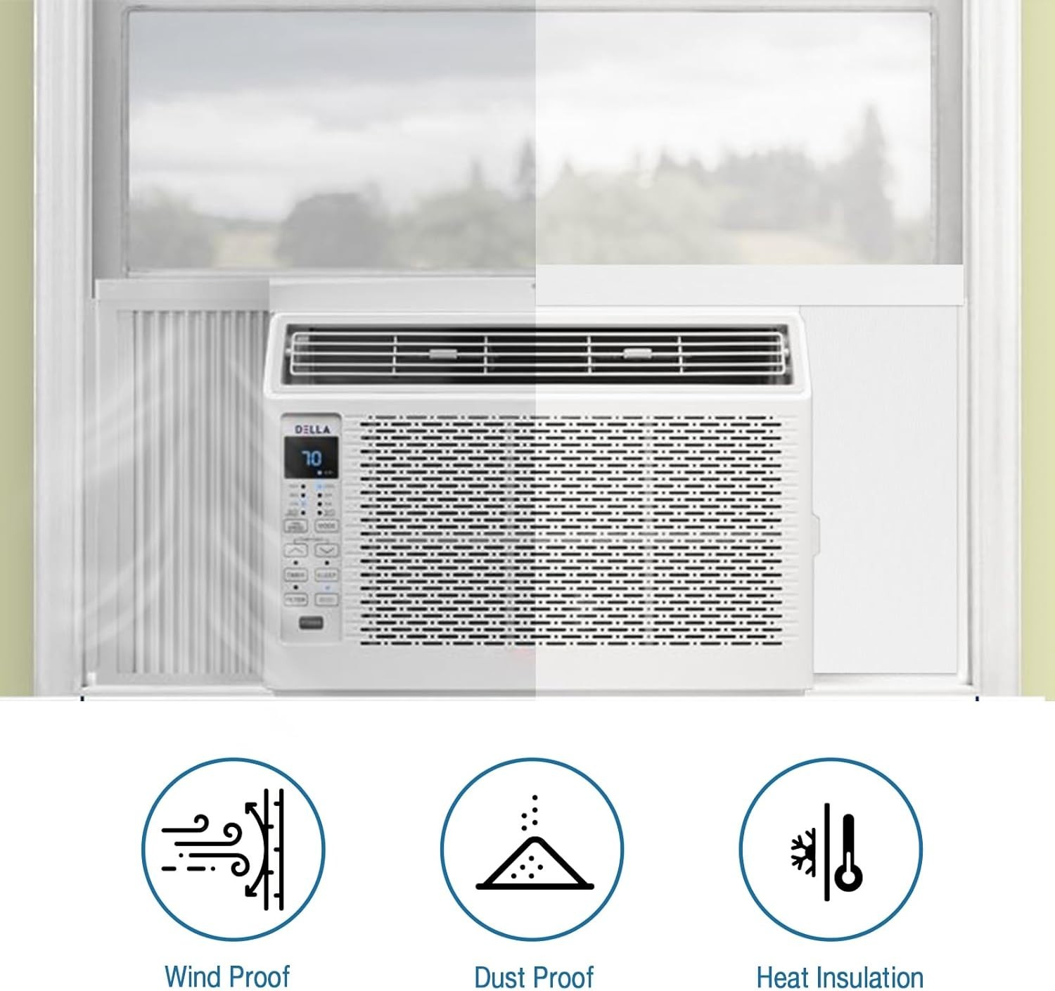 Window Air Conditioner Surround Foam Insulation Panels,Ac Side Insulating Sun Bl