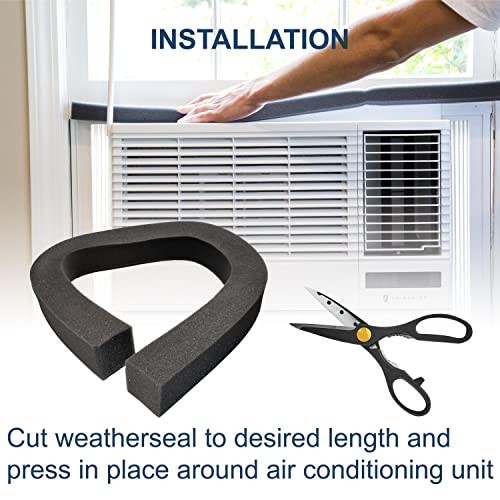 Foam Window Air Conditioner Weatherstrip Insulating Strip Seal, 2 1/8-Inch x