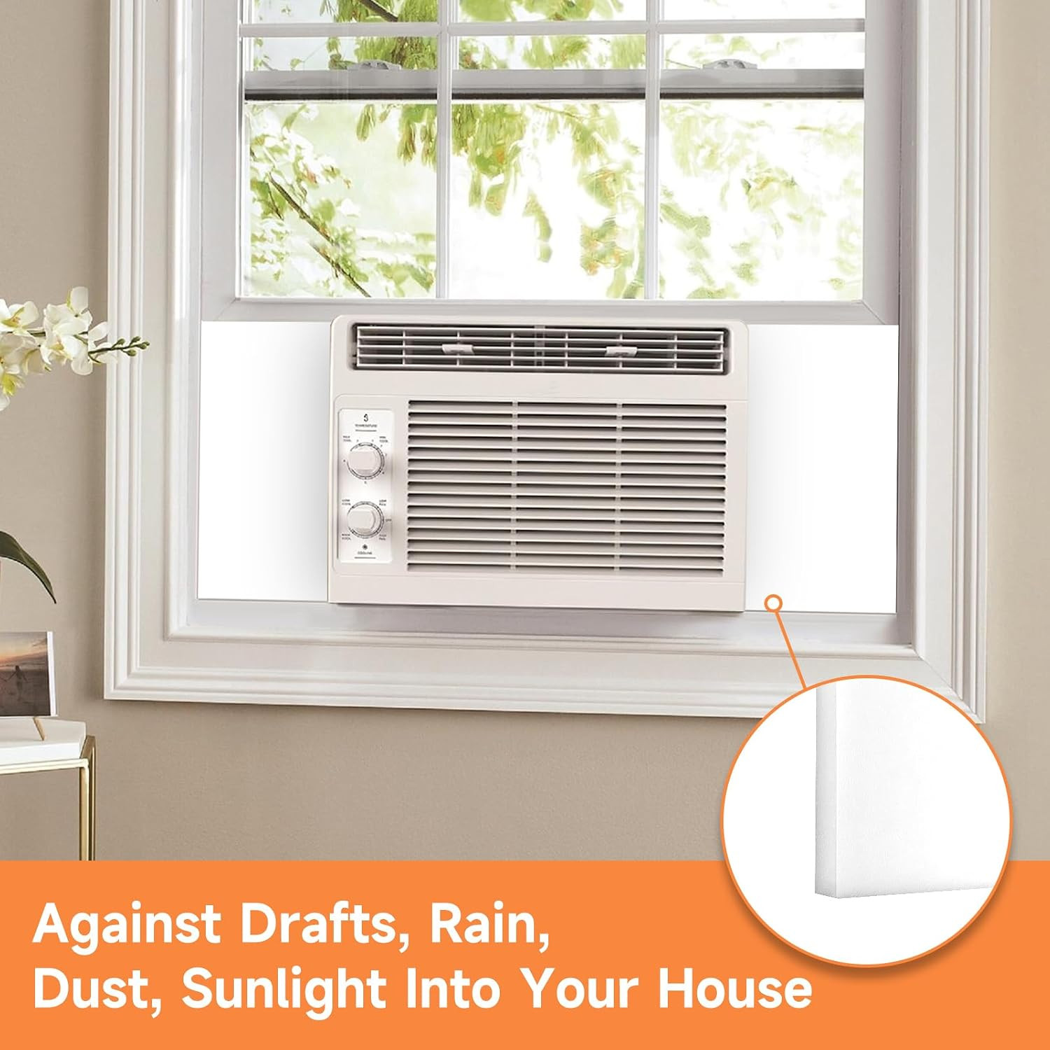 Window Air Conditioner Insulated Foam Panels, | Winter Surround Insulation Side