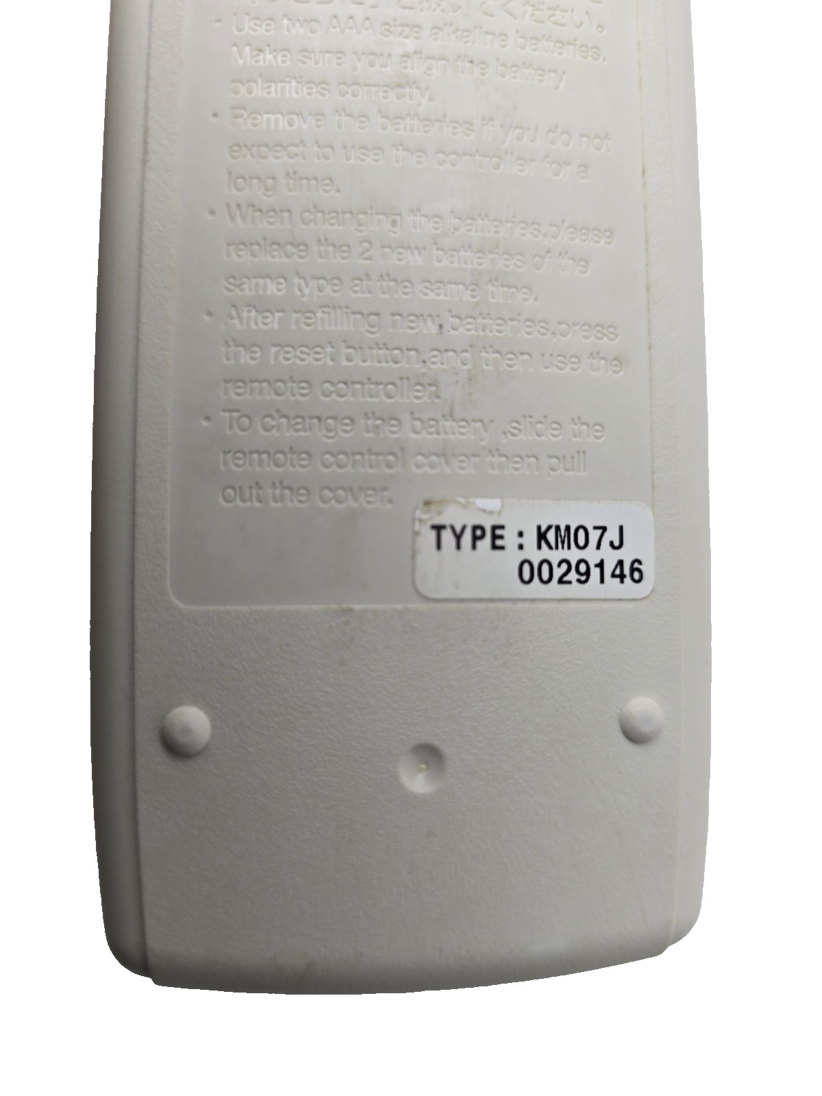 Mitsubishi Electric Air Conditioner Remote Control KM07J w/ Wall Mount Holder