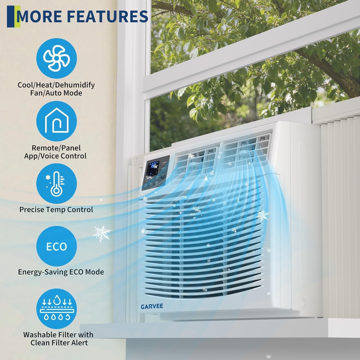 18,000BTU Window Air Conditioner Dehumidifier Heat Cooling Fan 1000sq.ft Remote