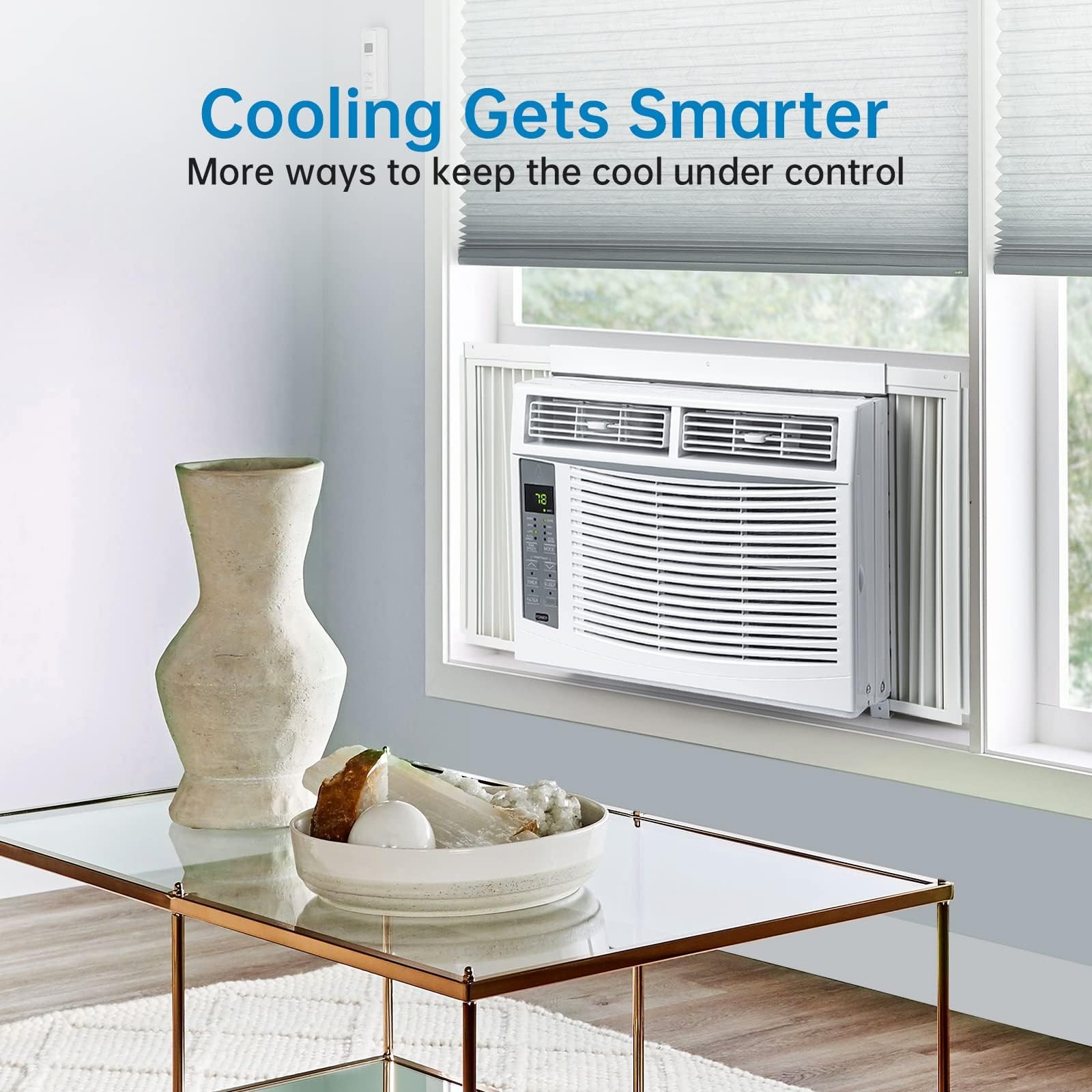 6000 BTU WiFi Window Air Conditioner AC Unit W/App & Remote 350 Sq Ft 115V/60Hz