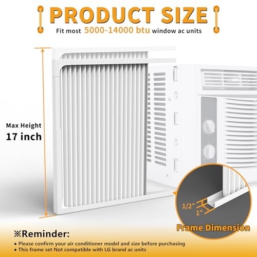Window Air Conditioner Side Panels Adjustable 2 Pack Fits 5000-14000 BTU AC Unit
