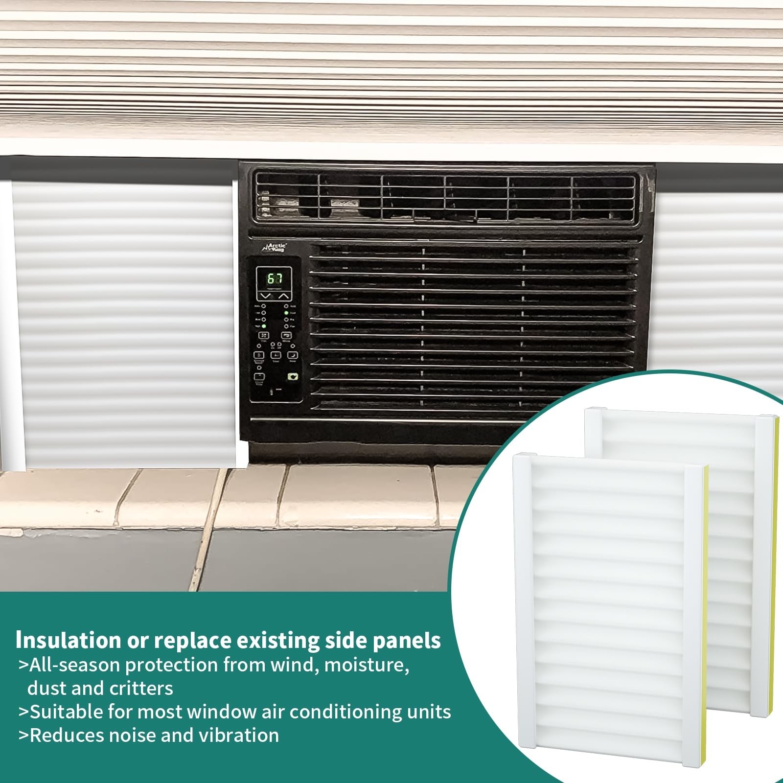 Window Air Conditioner Insulation Kit – Foam Panels & Pressure Strips for Draft