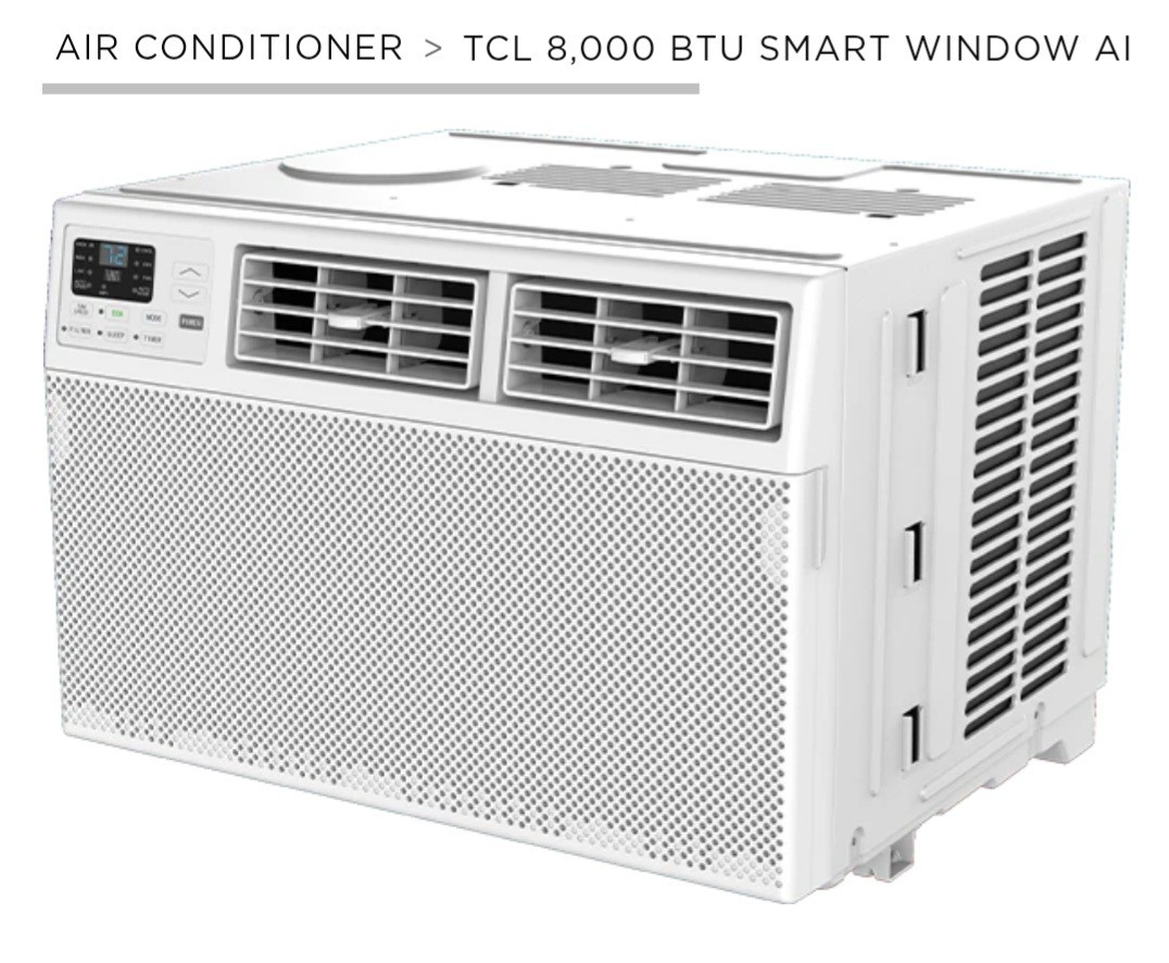 TCL 8,000 BTU Smart Window Air Conditioner White 115V Digital Timer