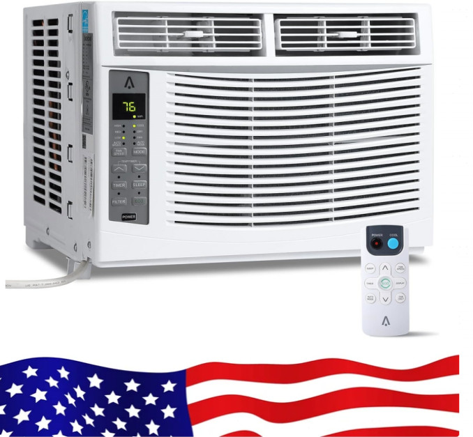 Quiet 50dB, Efficient Cooling, Remote Control, No WiFi 6000 BTU Window AC Unit,