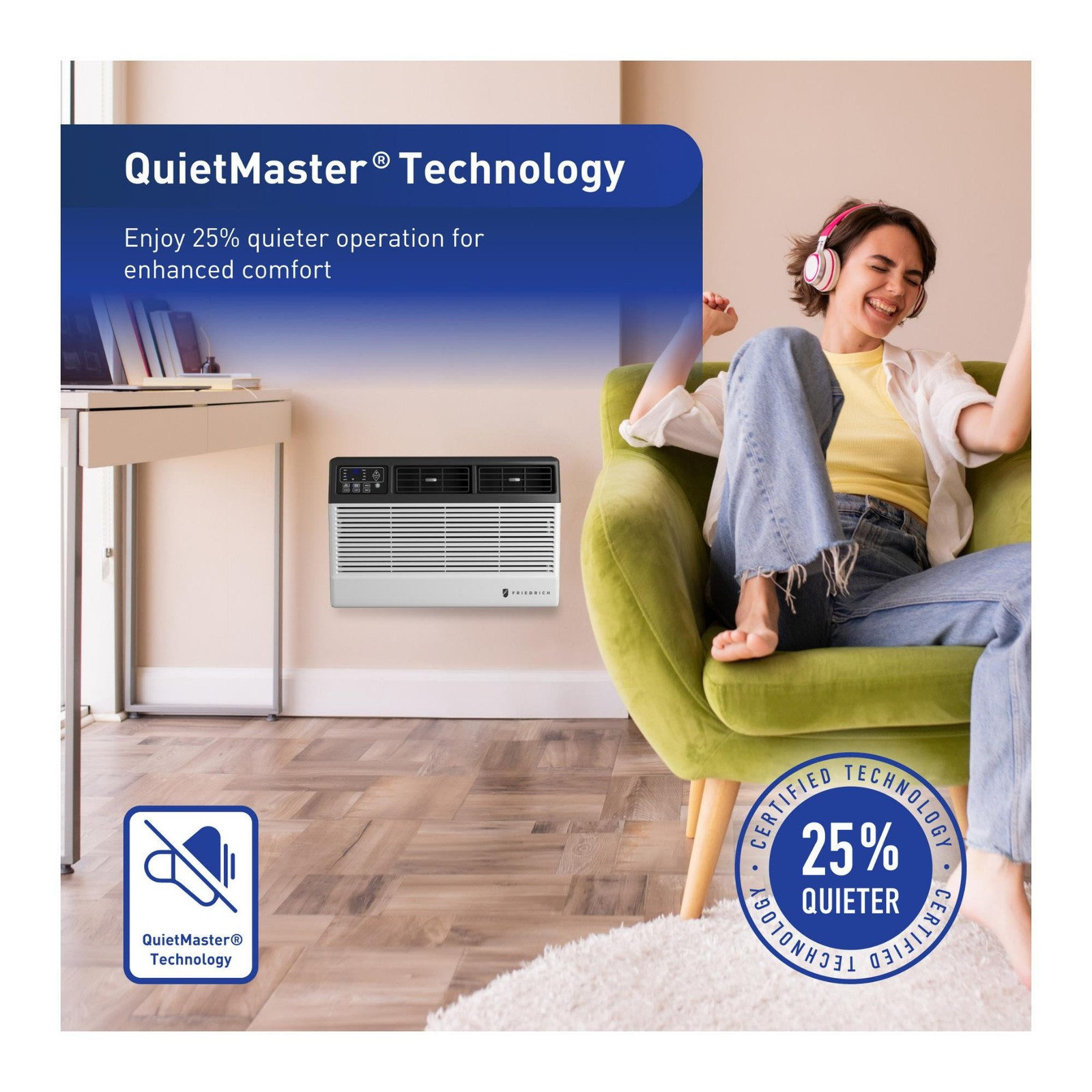 Friedrich Chill Premier Window Air Conditioner, 5,000 BTU, Smart Wi-Fi Control,