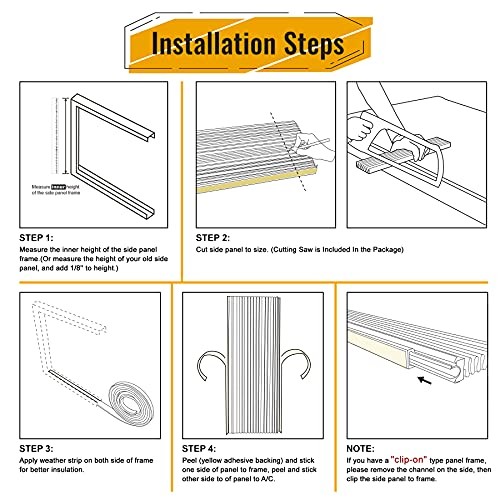 Window AC Insulating Side Panel Kit Fits for Window Air Conditioner Units