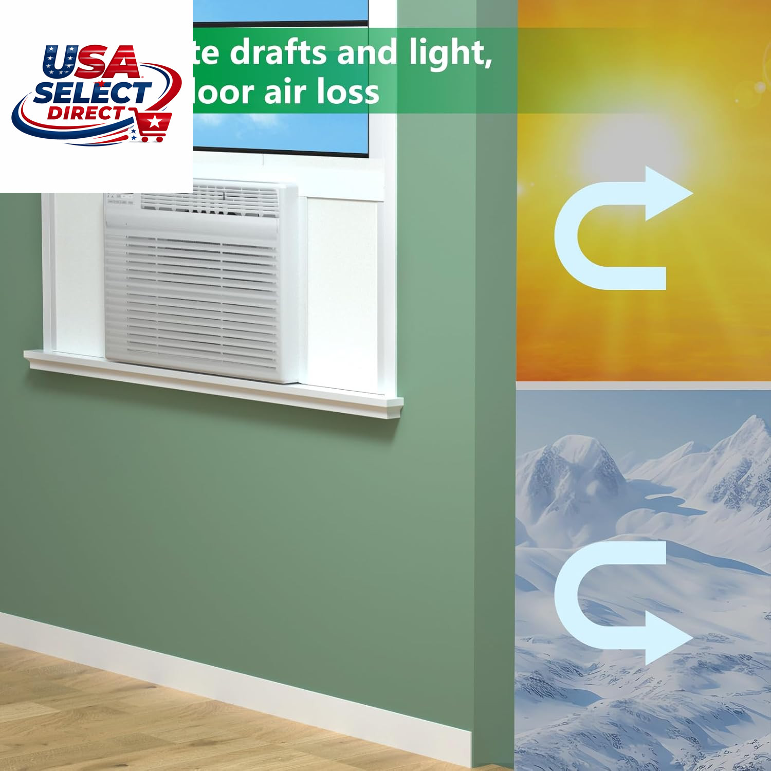 Window Air Conditioner Insulation Foam Panel Kit with Pressure Strips