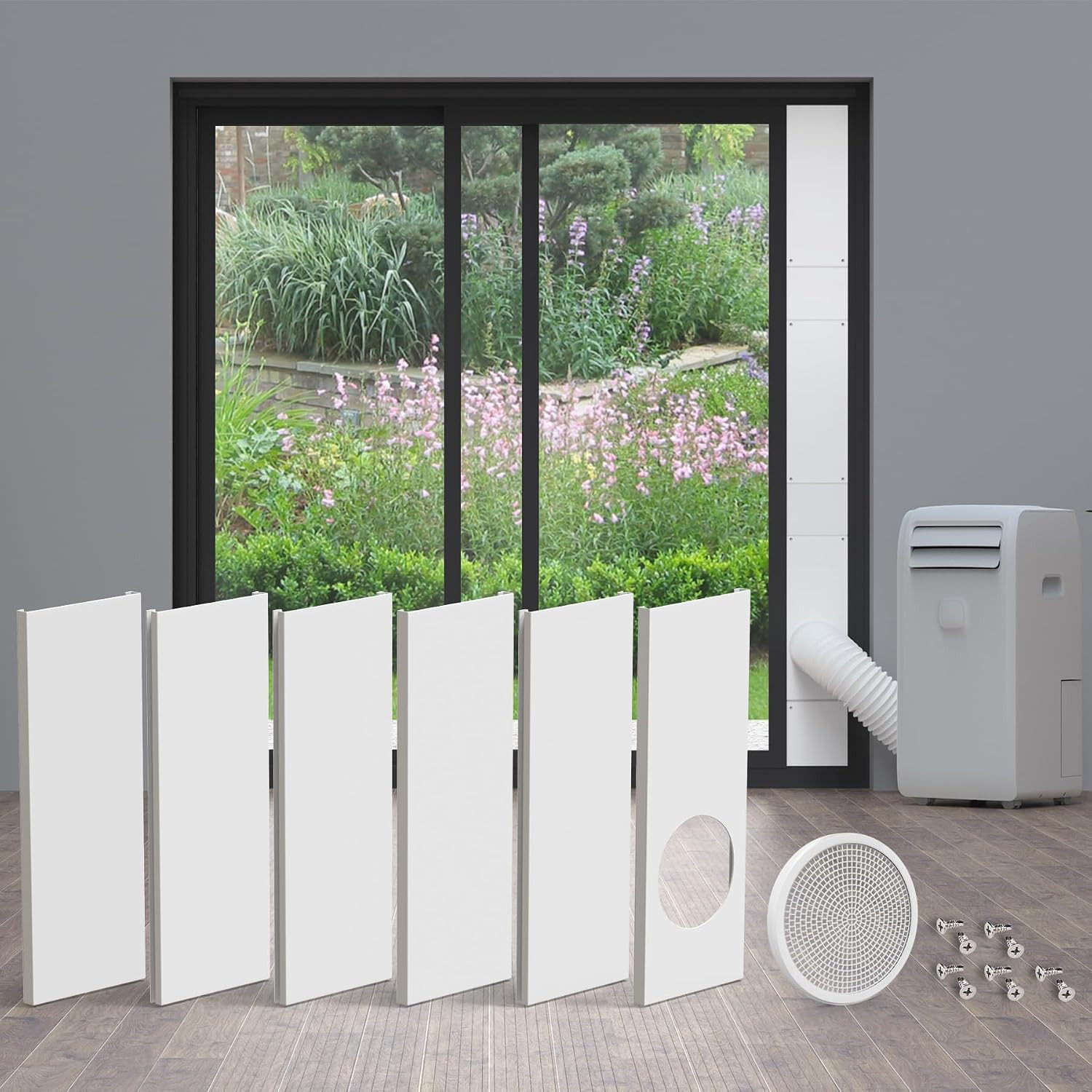 Sliding Door Kit for Portable Air Conditioner,Adjustable Seal Panels