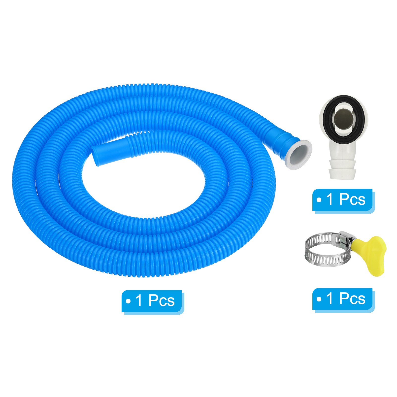 5ft Air Conditioner Drain Hose Kit, Universal Hose with Clamp, Blue