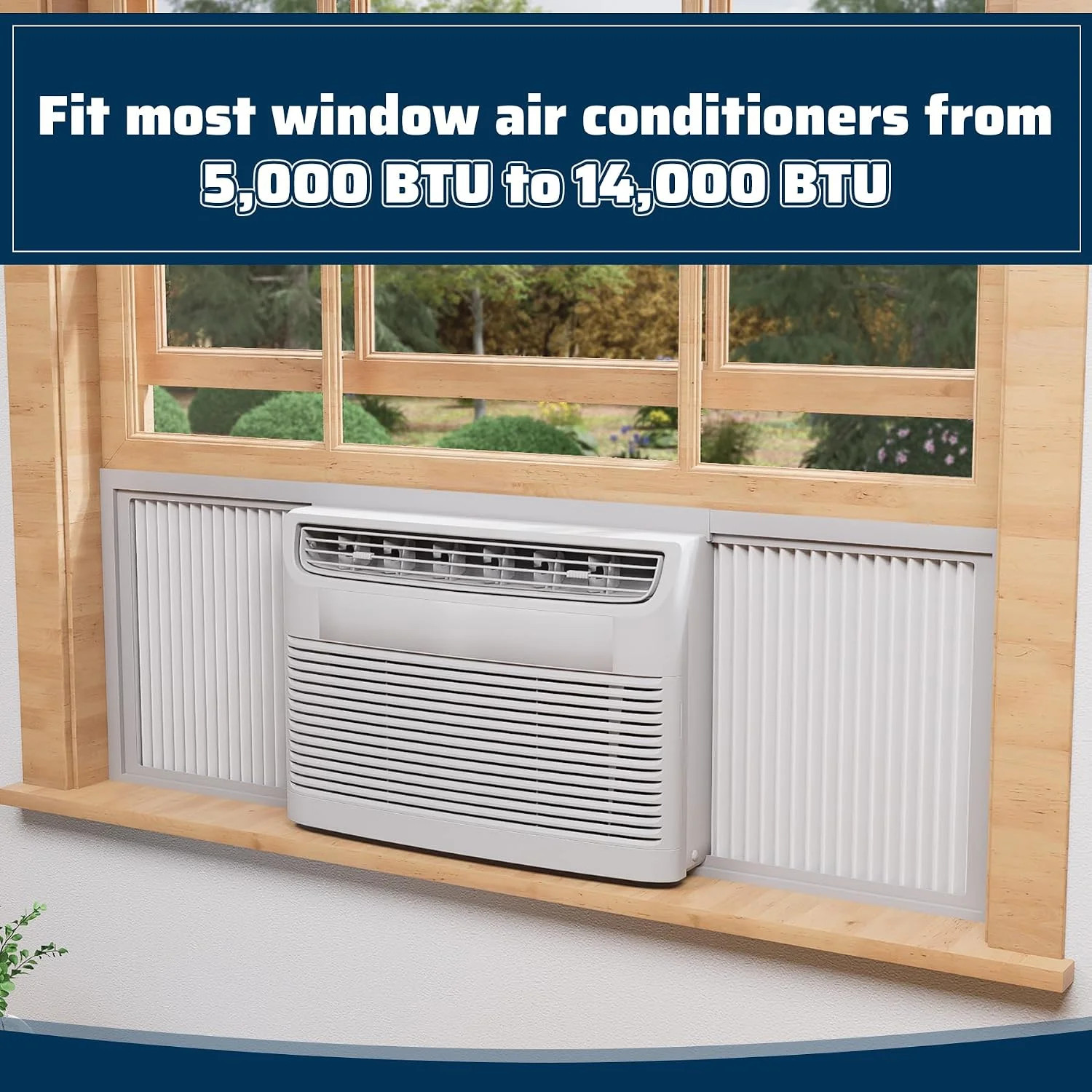 Adjustable Window Air Conditioner Side Panels and Frame Set,Extra Wide Window AC
