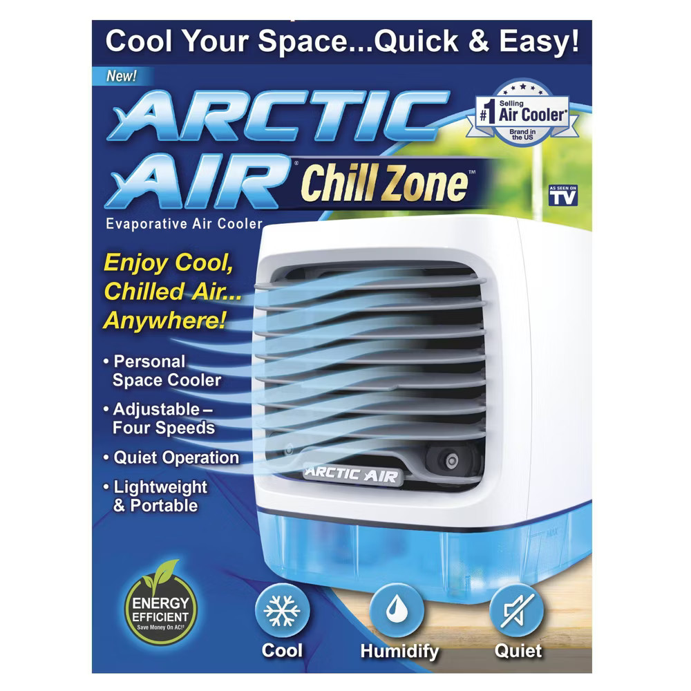 Arctic Air Chill Zone: Portable AC Unit 1200 BTU 4 Speeds Multidirectional