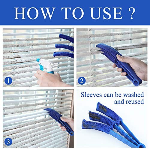 Window Blind Cleaner Duster Brush with 5 Microfiber Sleeves – Blind Cleaner