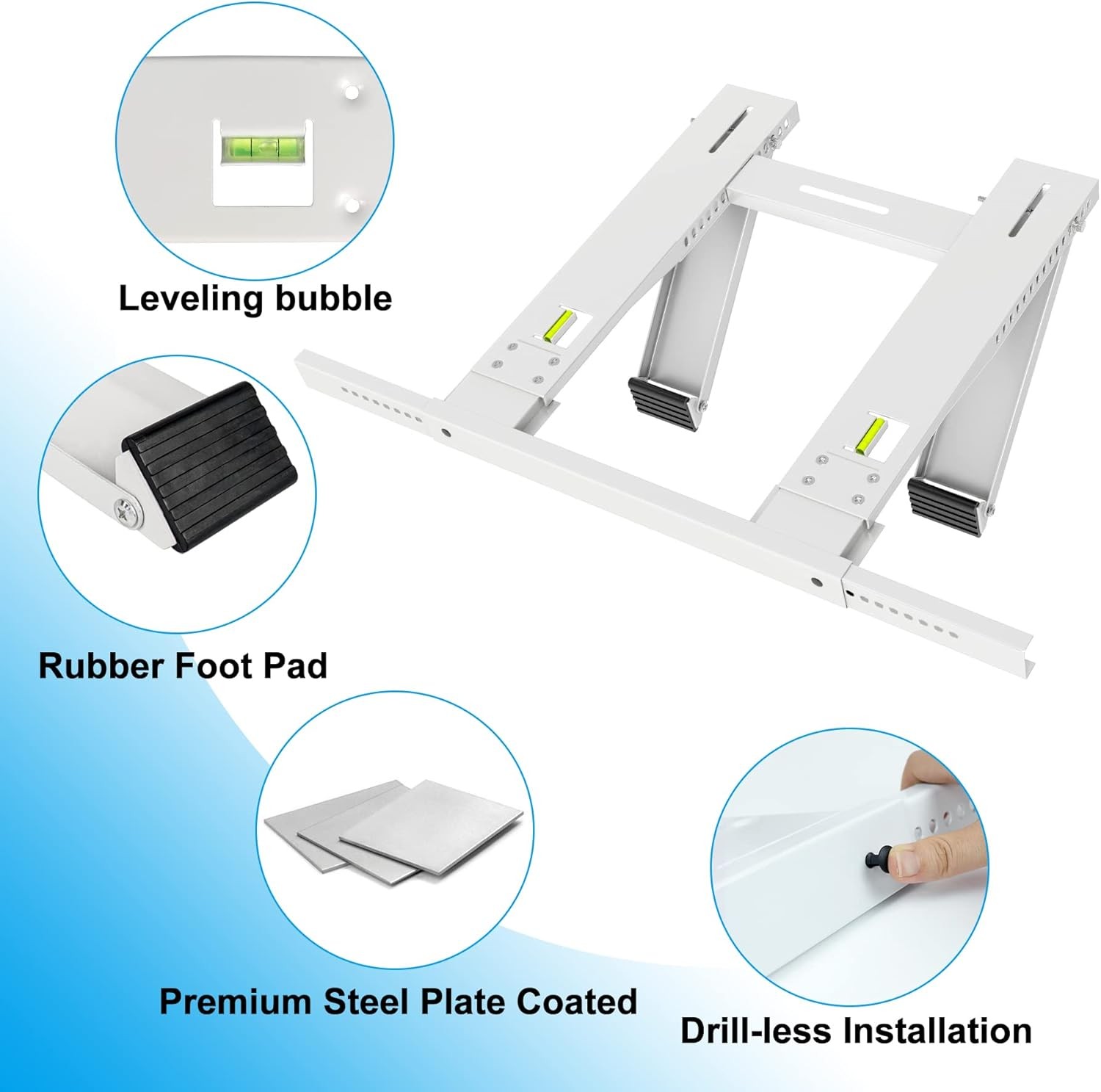 Window Air Conditioner Bracket No Drill AC Support Up to 200 lbs Drill less