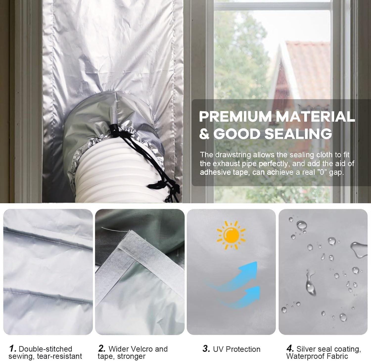 Universal Window Seal Kit for Portable AC – 30% Sunshade Insulation, Waterproof,