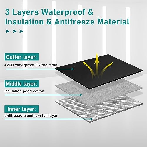Winter Window Air Conditioner Cover Waterproof for Outside 21Wx16Dx15H Black