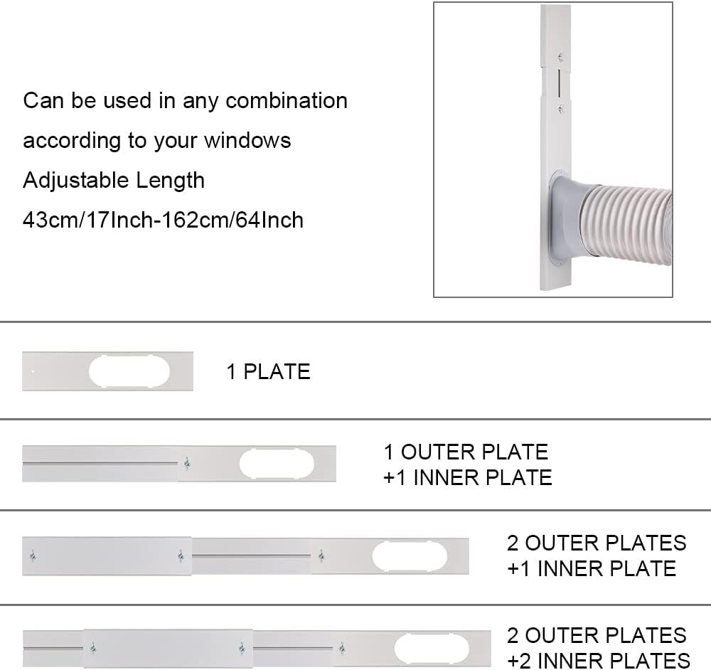 Portable Air Conditioner Window Vent Kit, Adjustable Window Seal with 5.9 Inc…