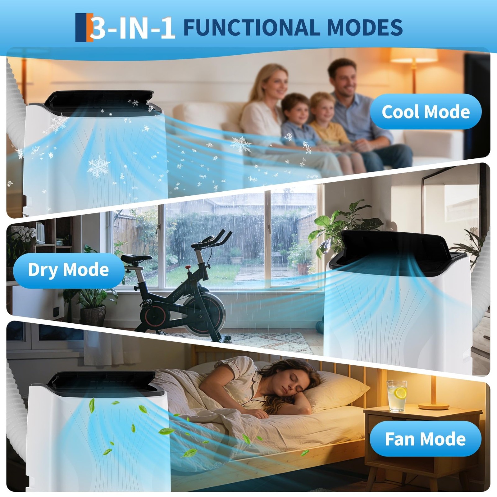 Portable Air Conditioner 12000 BTU AC Unit Up to 350 Sq.Ft Remote Fan Control