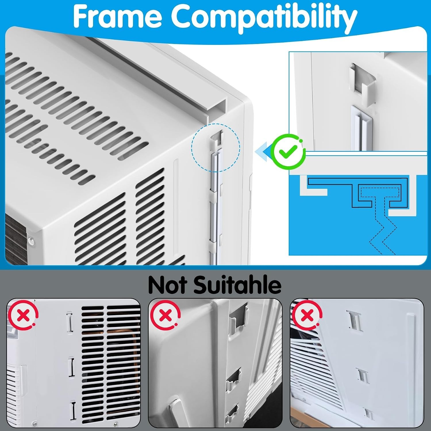 Window Air Conditioner Side Panel and Frame Set 12000 BTU Accordion Filler Kit