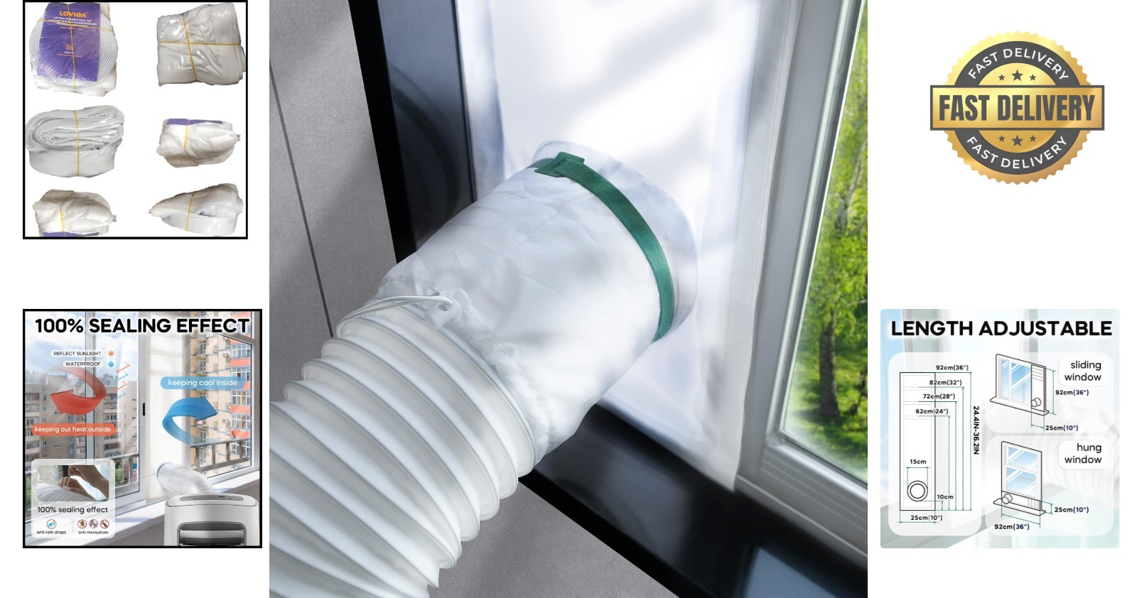Waterproof Adjustable AC Vent Seal (10×24-36 Inch) – Ultimate Cooling Solution