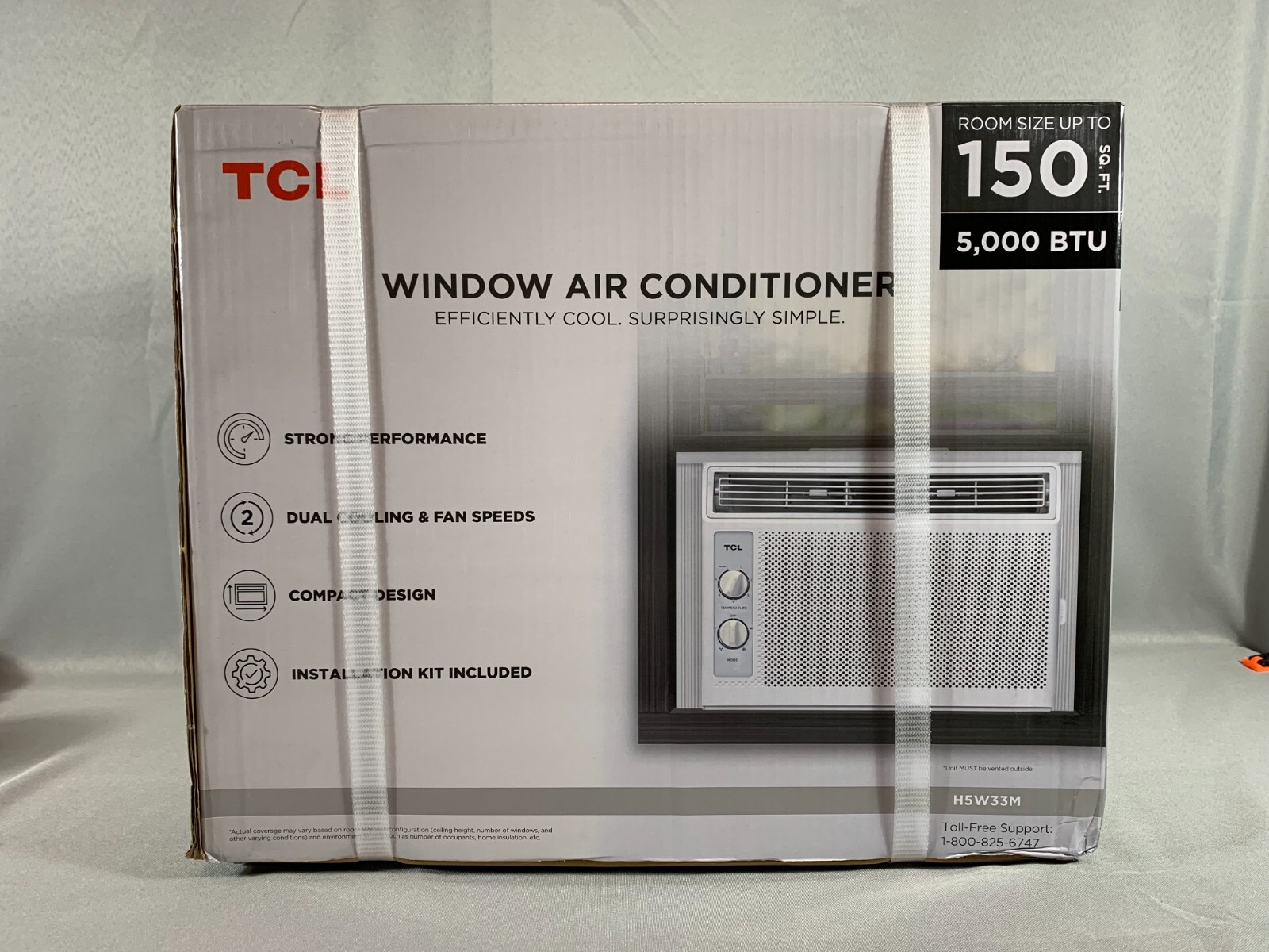 TCL Window Mounted Air Conditioner A/C Unit 150 Sq Ft 5000 BTU H5W33M New Sealed