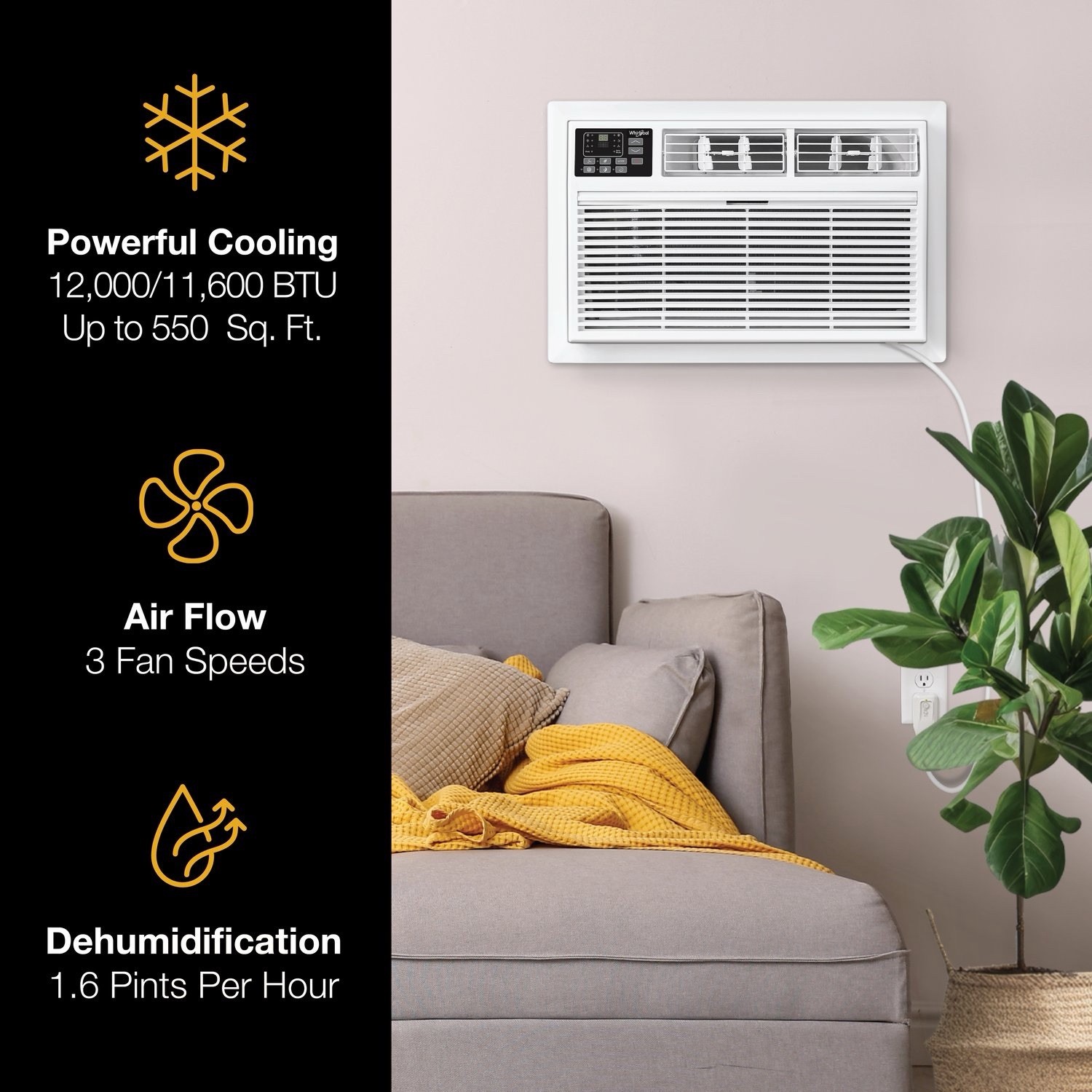 12,000 BTU Electronic TTW Air Conditioner, 230/208V