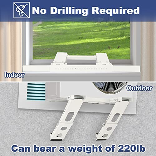 Universal Window Air Conditioner Support Bracket – No Drill, Heavy Duty Steel, F