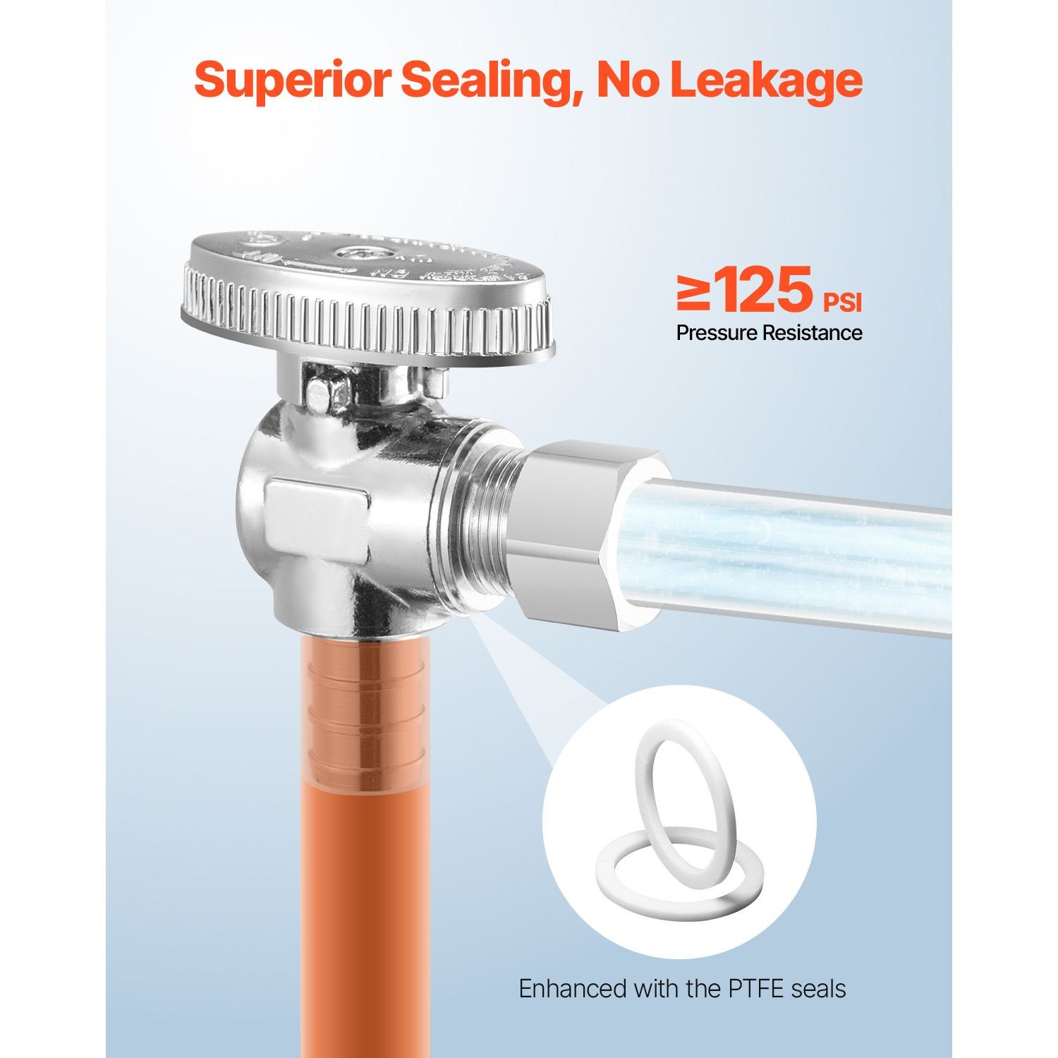 10 Pack Angle Stop Valve, Water Shut Off Valve 1/ 2″ PEX x 3/ 8″ OD Compression