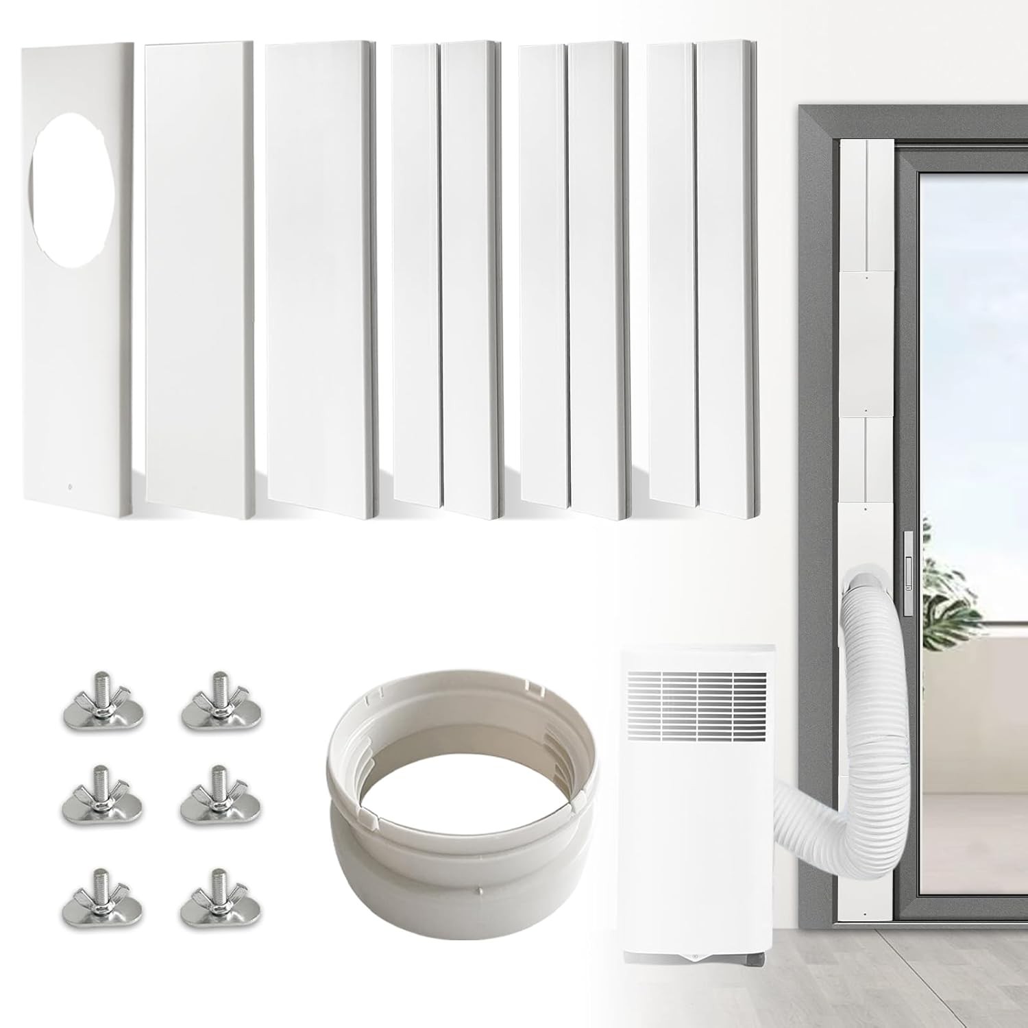 Portable Air Conditioner Kit Sliding Door Universal Adjustable AC Vent Kit