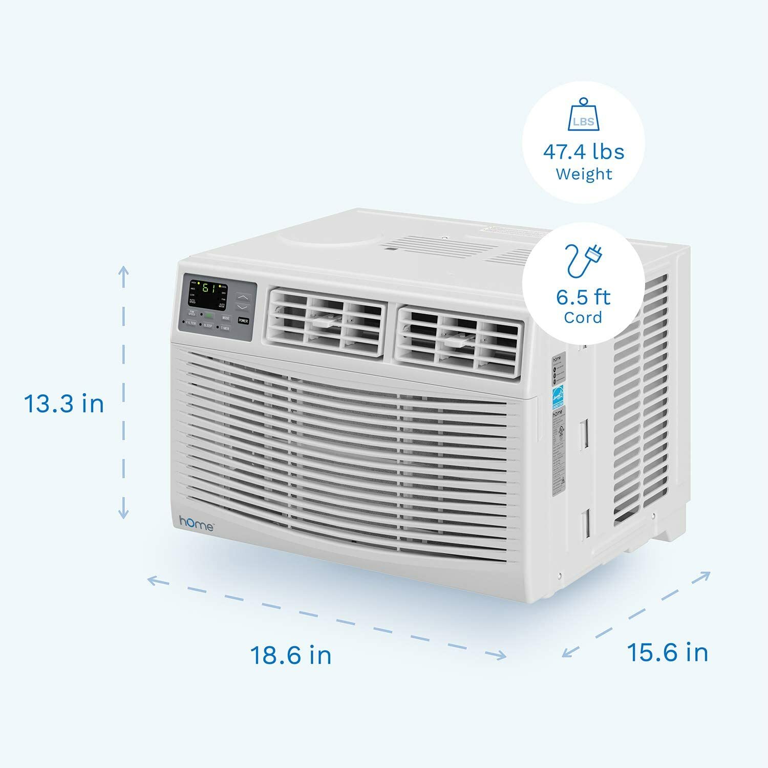 hOmeLabs 8,000 BTU Window Air Conditioner – Energy Star Certified + Window Kit