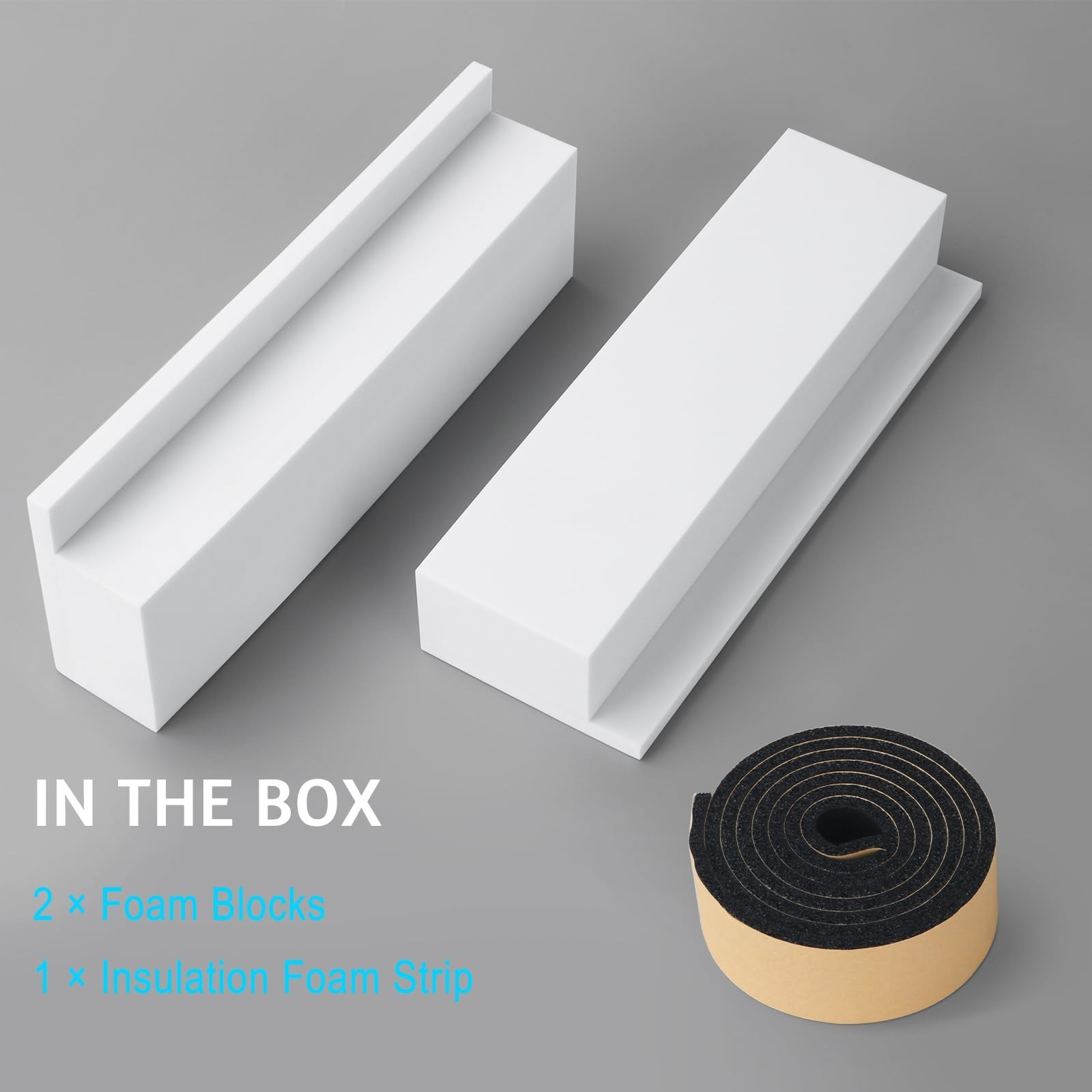 U-Shape Window AC Foam Block Insulation Panels, 2 Pack with Weather Seal Strip,