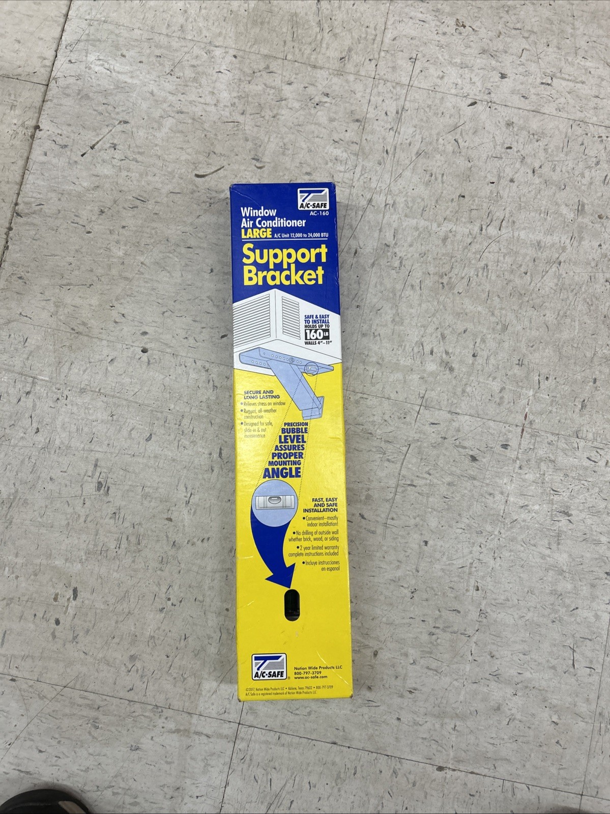 A/C Safe AC-160 Window Air Conditioner Support Bracket 160 lb NEW