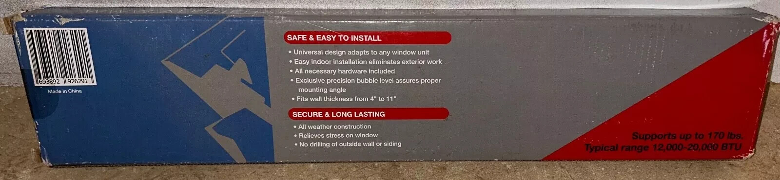 New Alpine Hardware 170 lb Universal Air Conditioner Support Bracket Heavy Duty