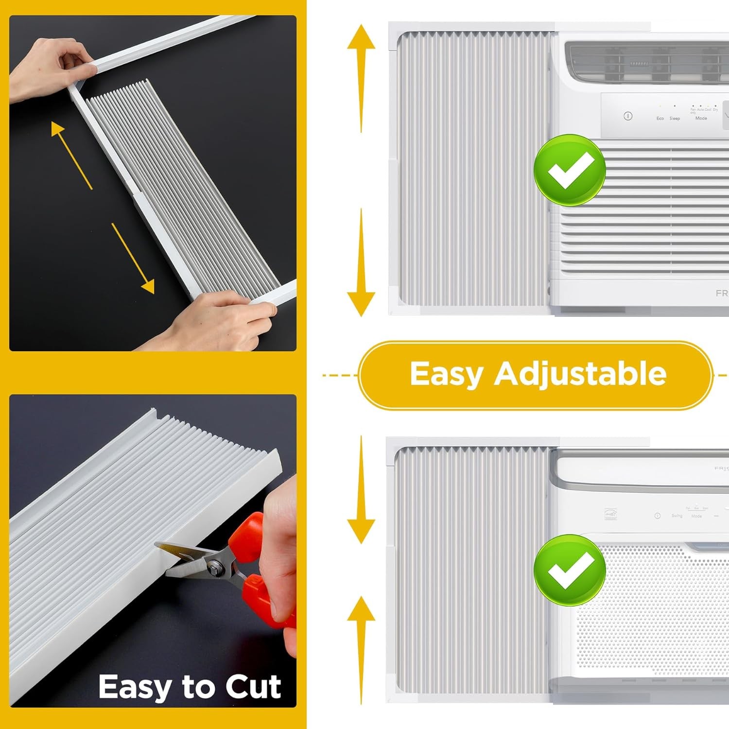 Window Air Conditioner Side Panels Adjustable Extra Wide Frame AC Panels