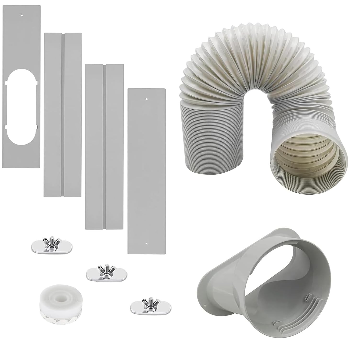 Portable Air Conditioner Window Vent Kit with 5.1inch Exhaust Hose 6 Piece