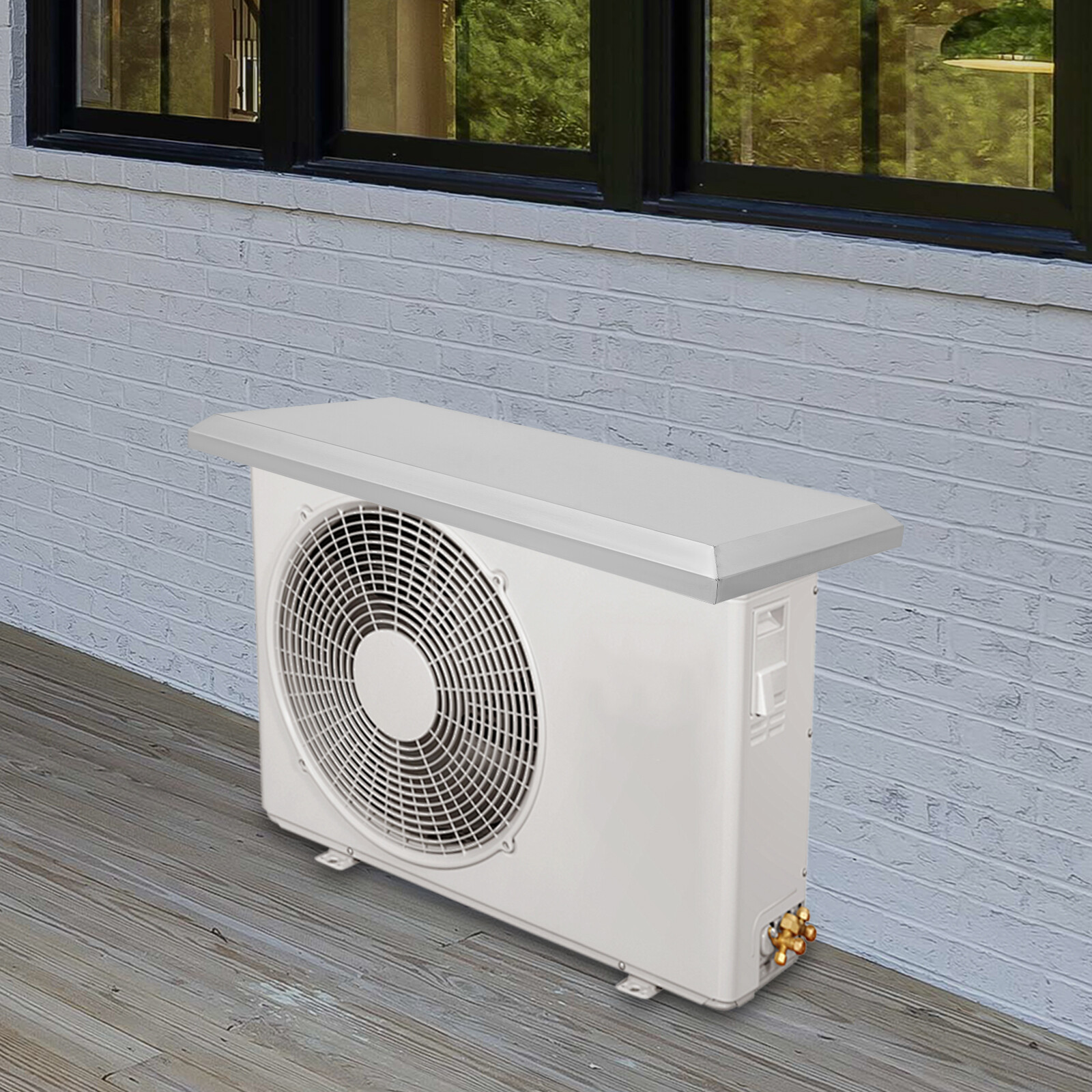 Stainless Steel Air Conditioner Cover 88*38cm Split Condenser Cover Silver New