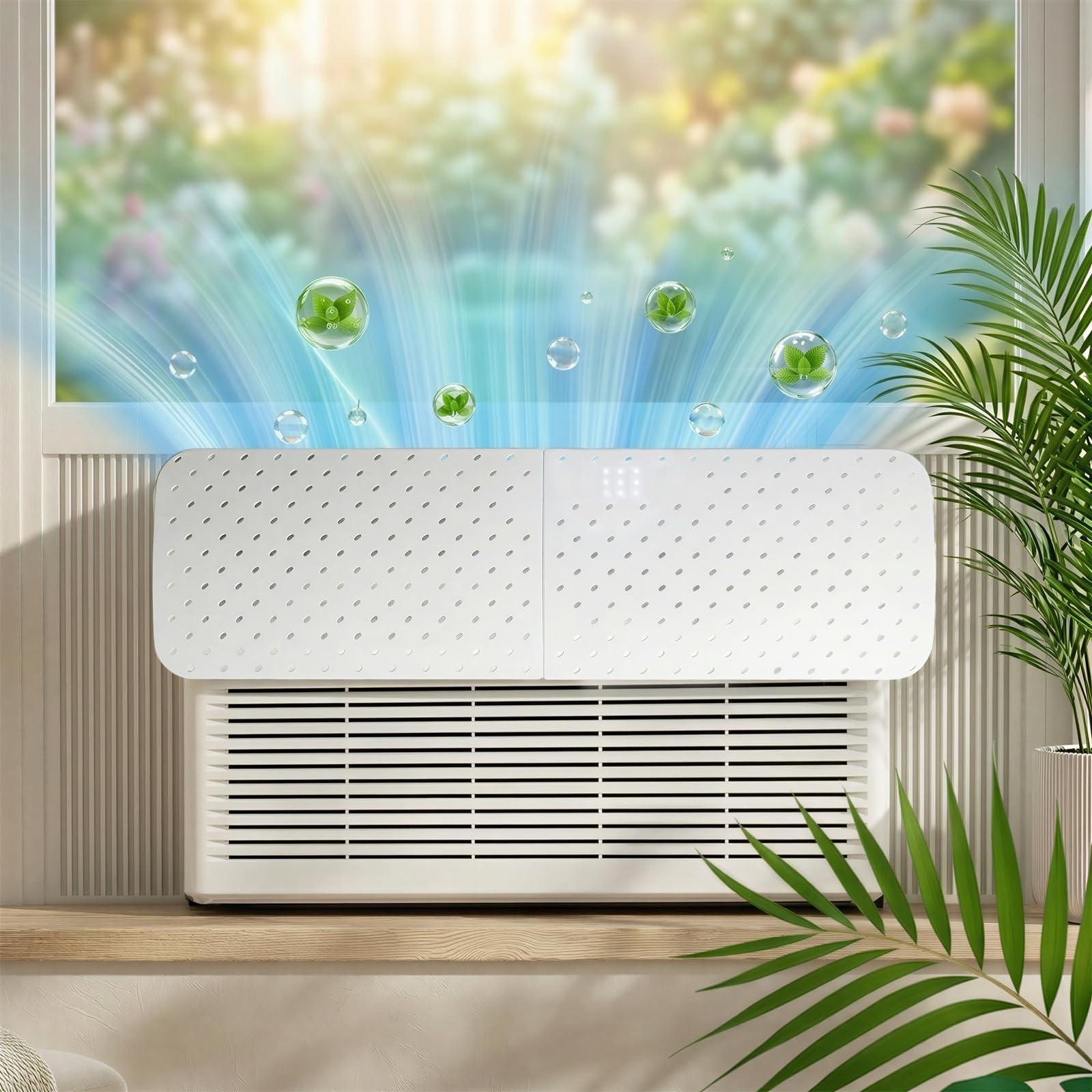 Adjustable AC Vent Deflector with Negative Ion Purifier for Window Units – Cool