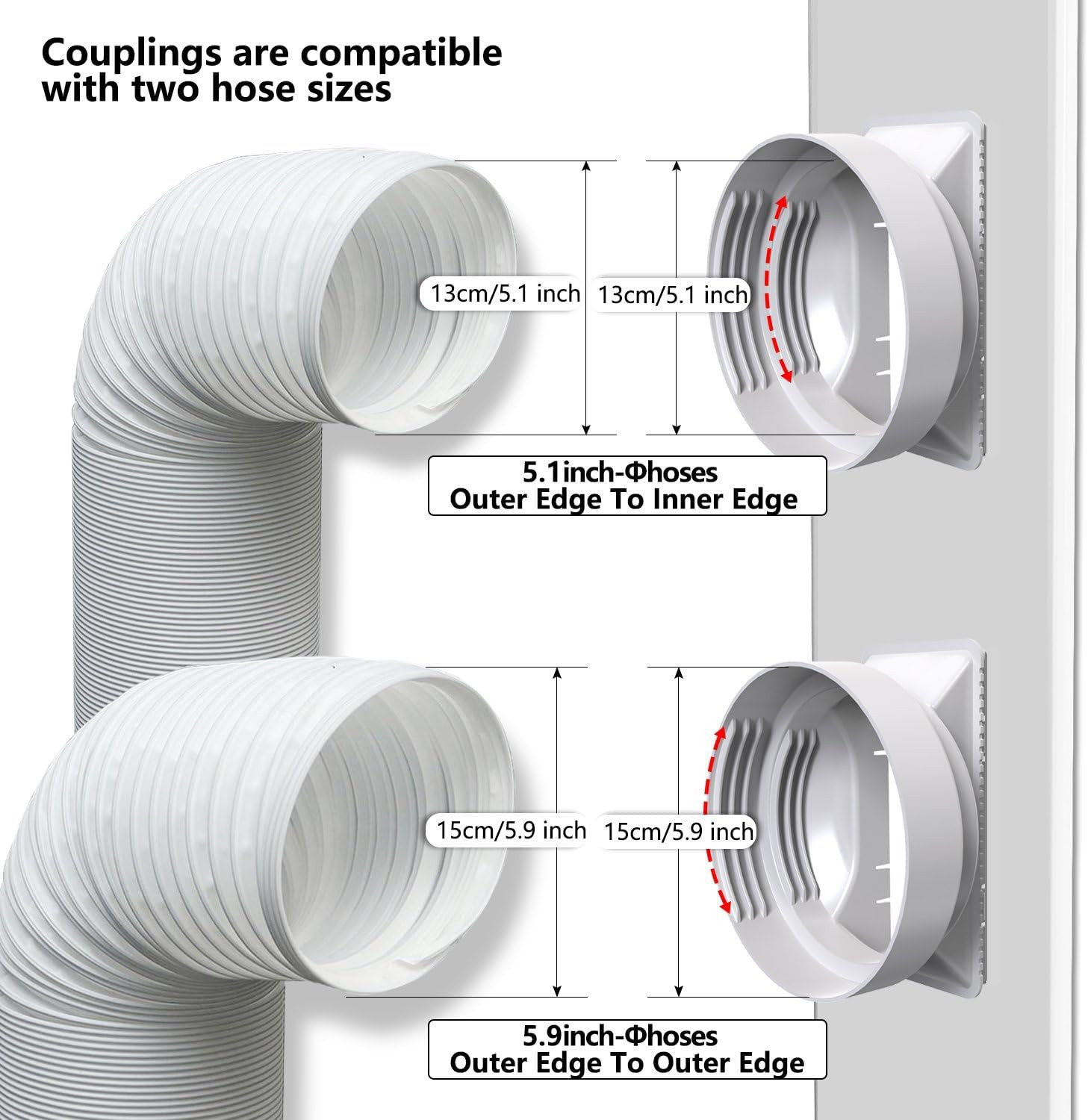 Portable AC Window Vent Kit for Double-Hung/Small Sliding Windows 26″-47″Adjusta