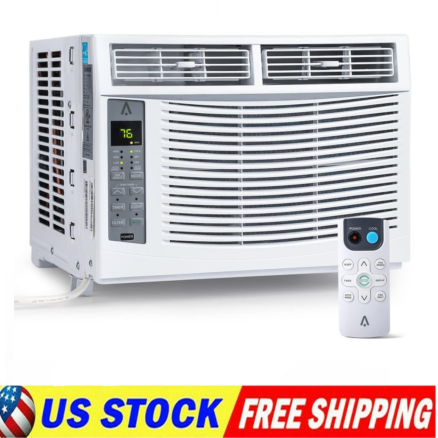 🚩6000 BTU Window Air Conditioner Cools 250 Sq.Ft Window AC Unit with Remote 115