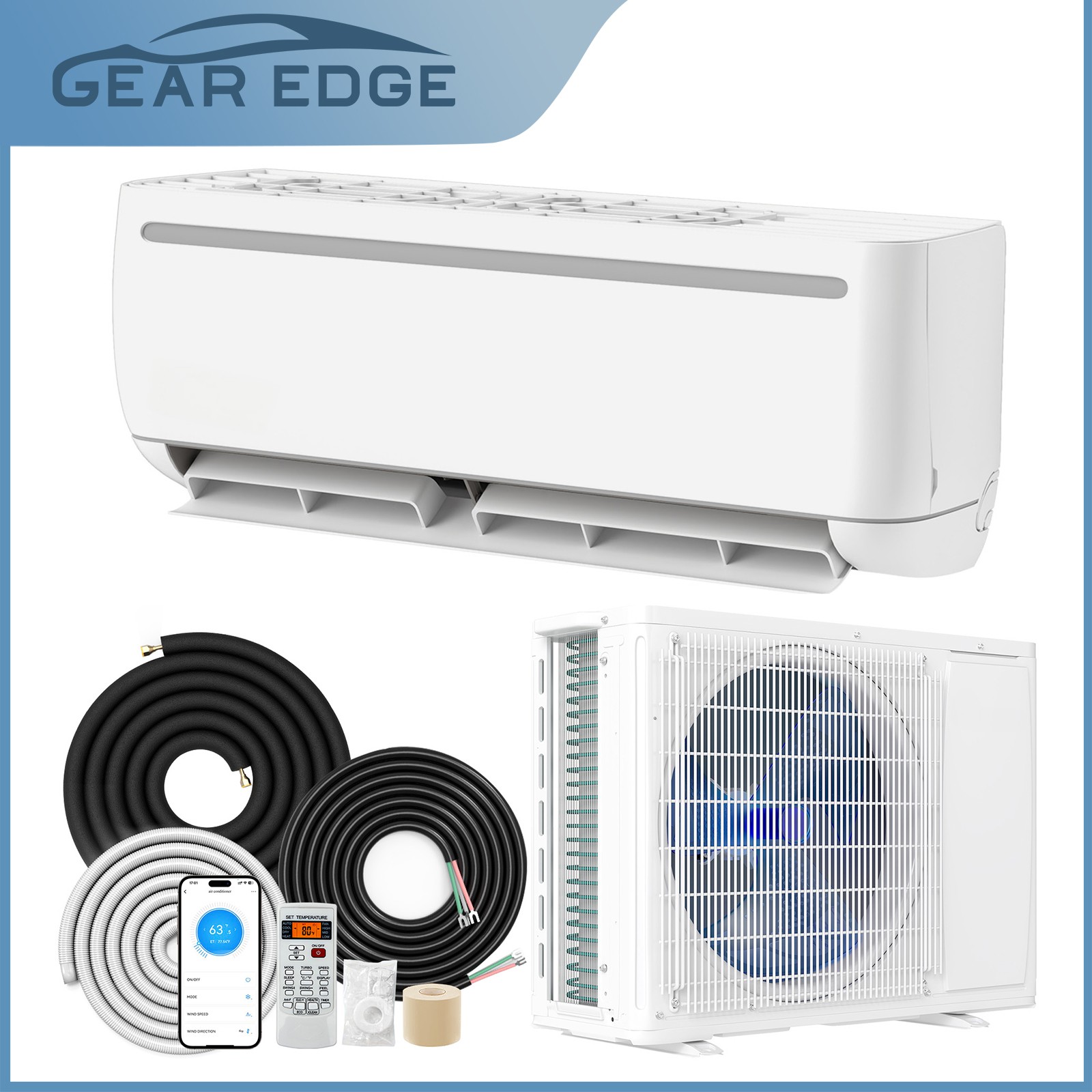 9000 BTU Mini Split AC Perfect for 450 Sq. Ft.Heat 19 SEER2 110V Air Conditioner