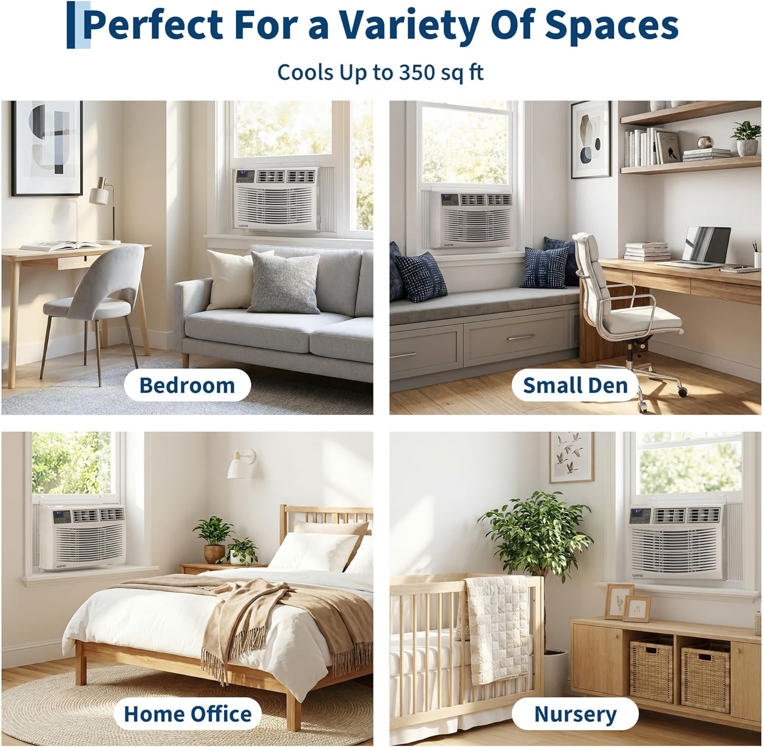 8000 BTU Air Conditioner, Cools Up to 350 Sq.ft NO WIFI Window AC 24H Tim Window