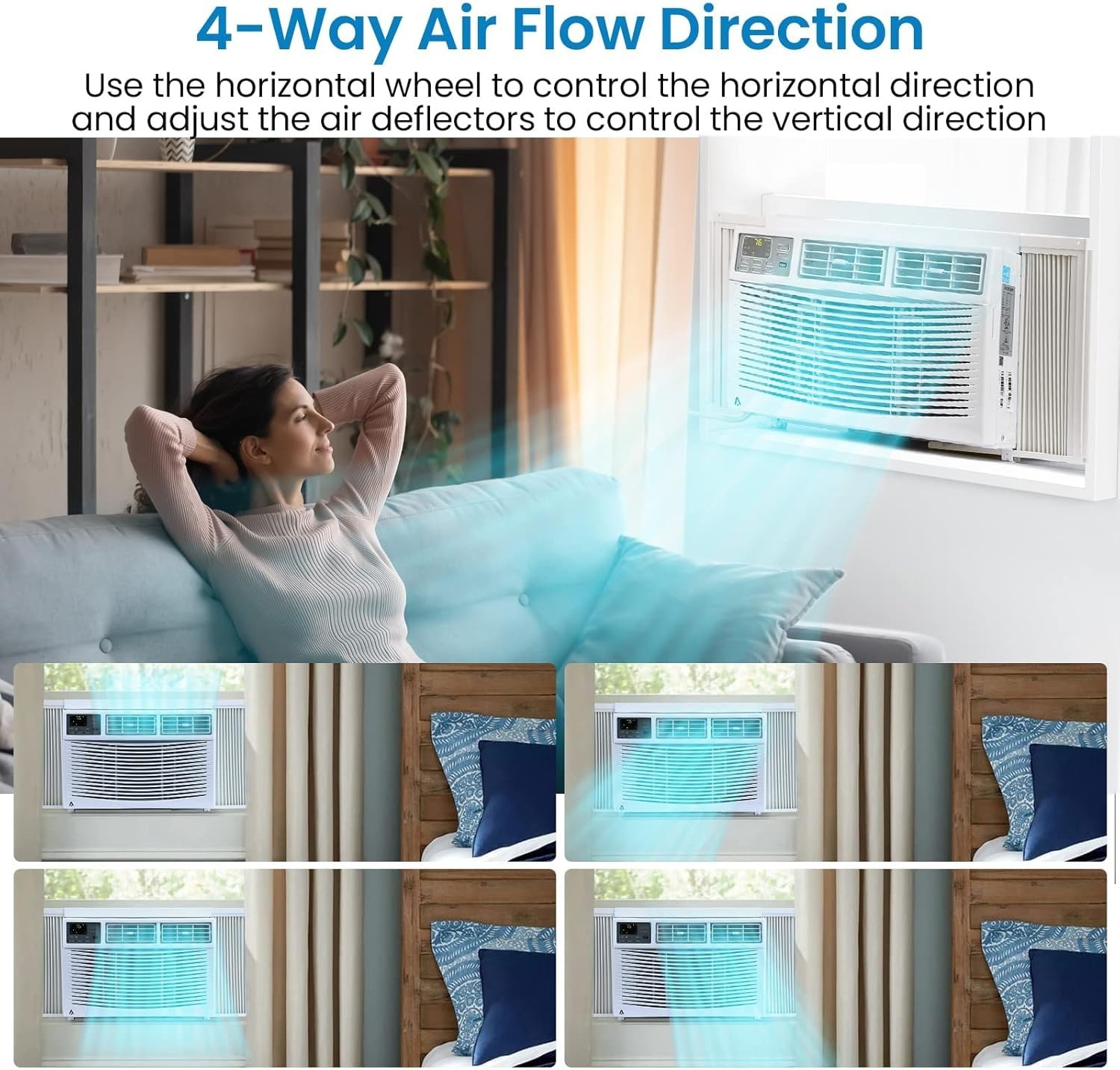 8000 BTU Window Air Conditioner, Window AC Unit 115V Cools Up to 350 Sq.Ft, E…
