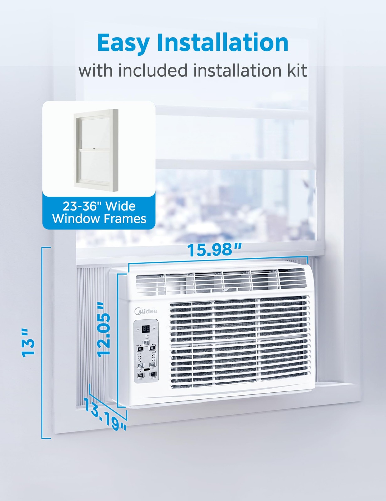 Midea 5000 Btu Window Air Conditioner Cools Up To 150 Sq. Ft. Easy-To-Use