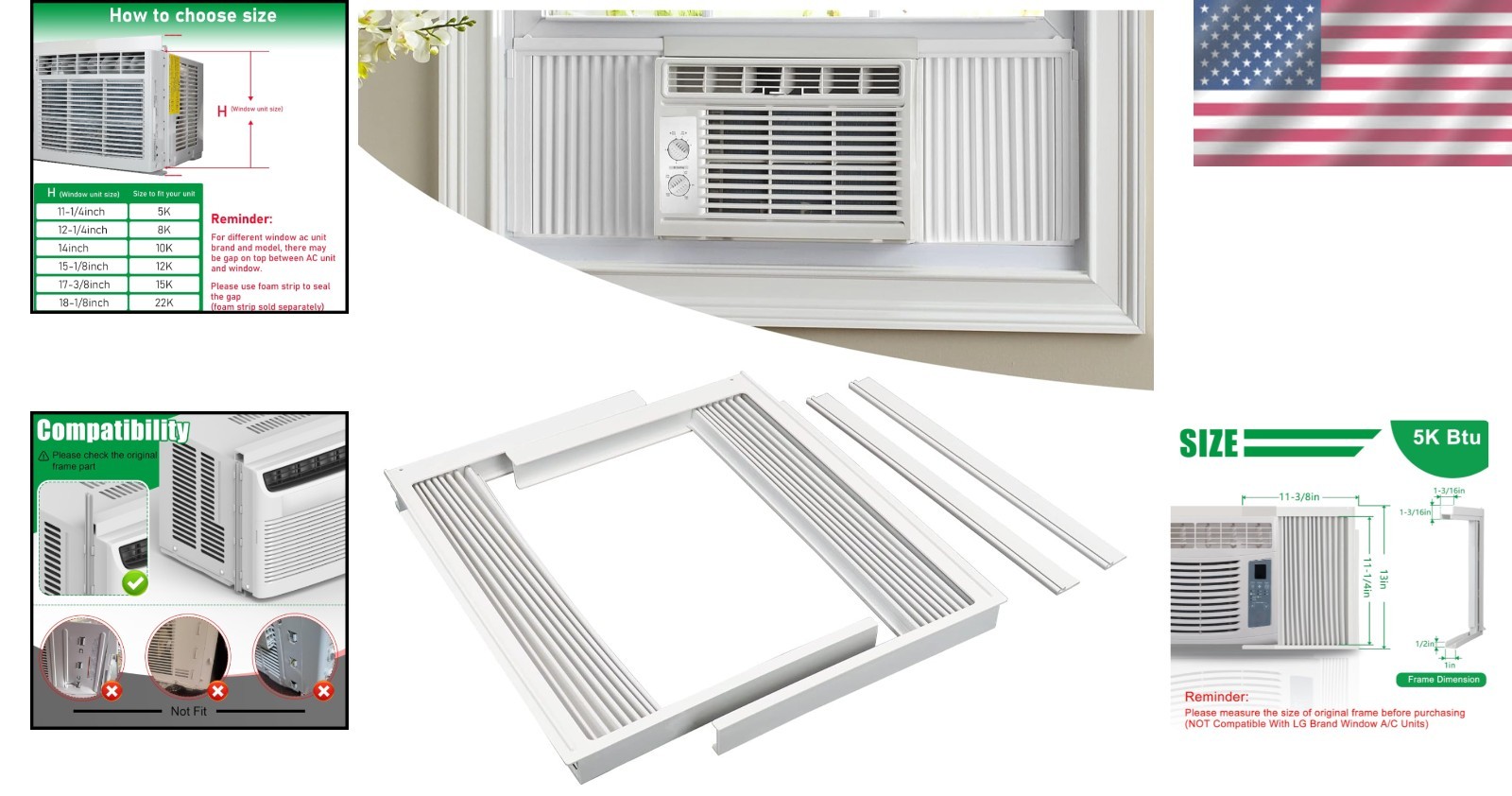 Replacement Window AC Side Panels & Frames