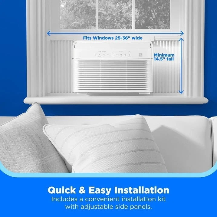 550 SqFt MIDEA (12,000 BTU U+, 115V) WiFi Smart Inverter Window AC MAW12U1QWT