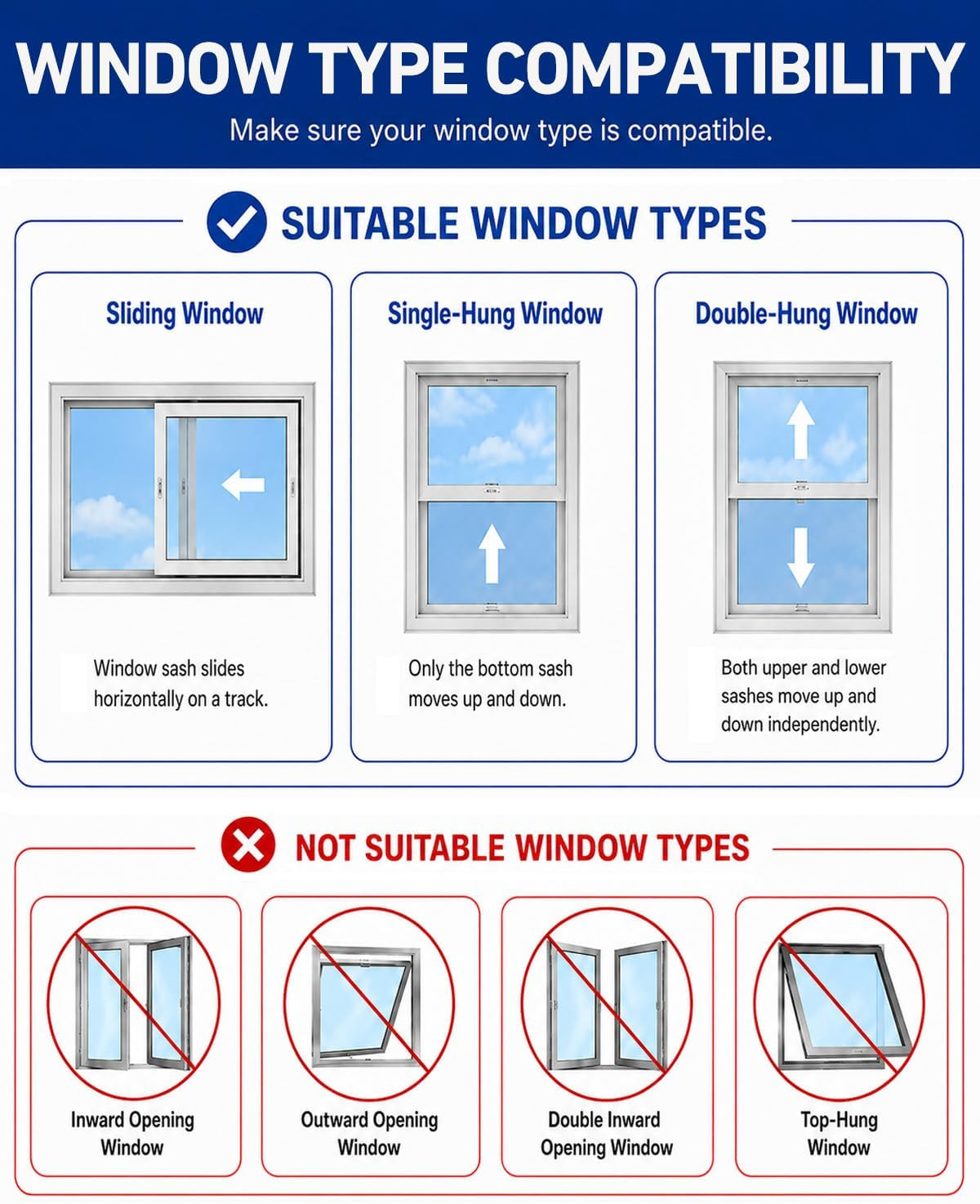 Portable AC Window Vent Kit, Heavy Duty Heat-Insulating Air Conditioner Window S