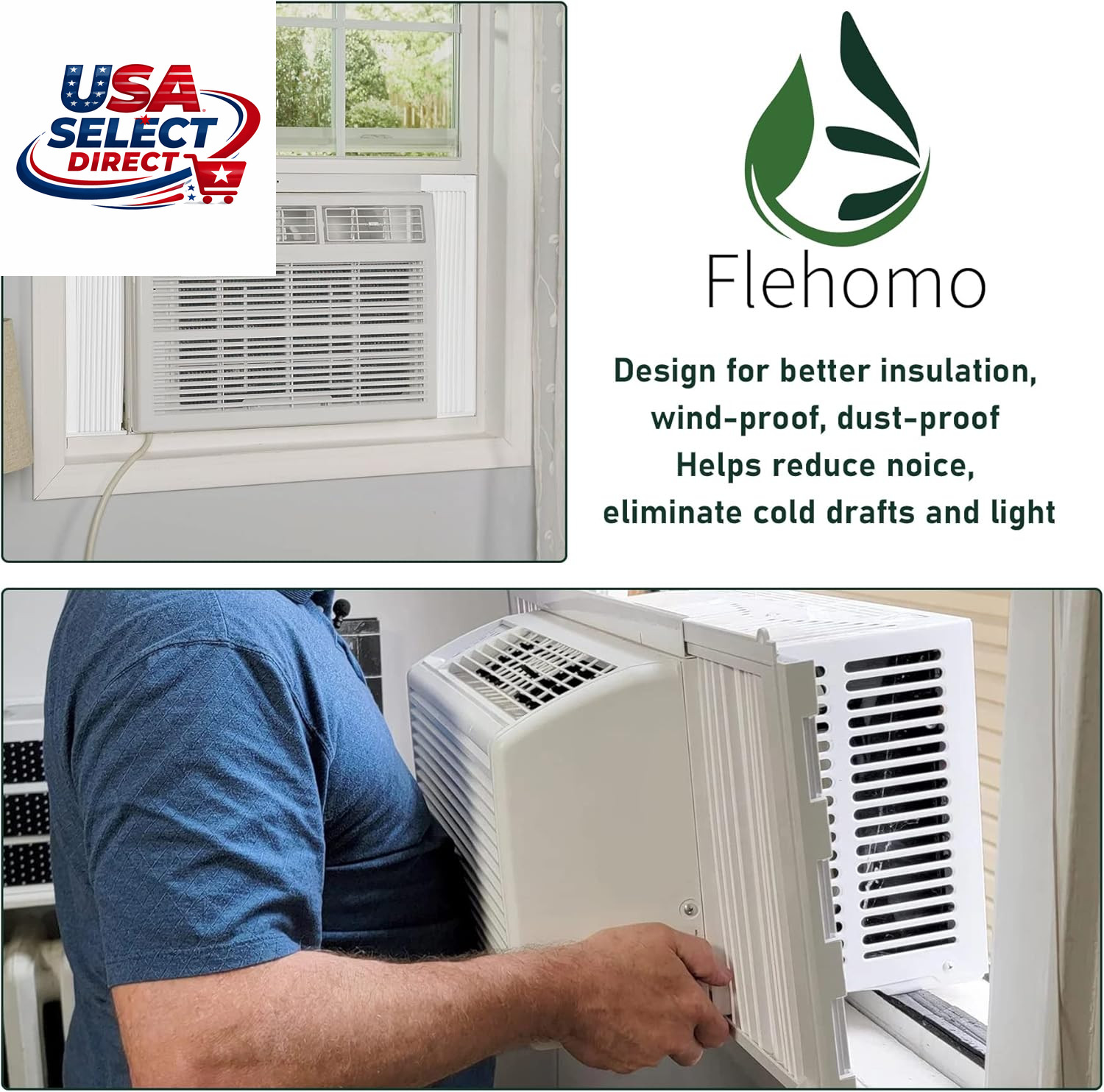 Adjustable Insulation AC Side Panels for 8000 BTU Window Unit